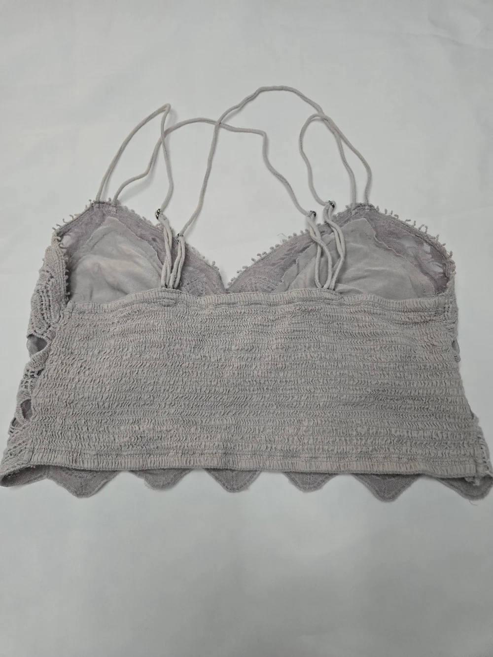 FREE PEOPLE Lace Bralette Crop Top in Light Gray